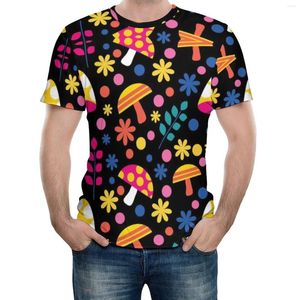 T-shirts pour hommes Tshirt Wall Murals Retro Wild Mushrooms Seamless Pattern Background.jpg Graphic Vintage Fitness USA Taille Haute Qualité