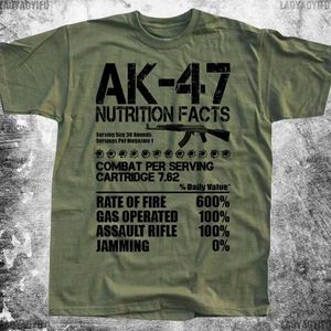T-shirts masculins Unique Russe Kalashnikov AK47 Assaut Rifle Nutrition Facts graphiques T-shirts Man Coton Sté