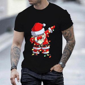 T-shirts pour hommes unisexe 2023 T-shirt pour hommes légèrement élastique chemise de Noël hommes Festival Costume Streetwear Cool hanche hauts à manches courtes