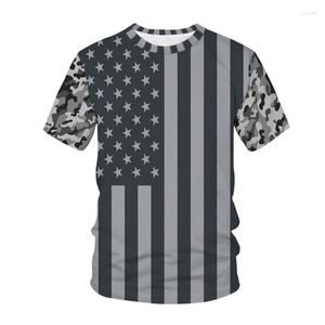 T-shirts pour hommes USA Drapeau Amérique Juillet Quatrième 3D Imprimer Tshirt Tops Hommes Femmes Mode Casual O-Cou T-shirts Chemise Garçon Fille Vêtements Camiseta