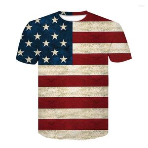 T-shirts pour hommes USA Flag Shirt Hommes Femmes Mode T-shirt surdimensionné Enfants Boy Girl Tops Tees Stripe Print American Tshirt 3D Camiseta