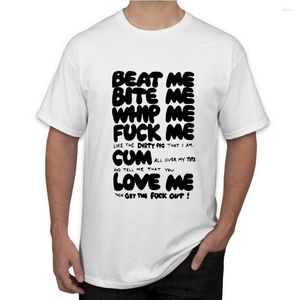 T-shirts pour hommes Vintage Beat Me Bite Whip T-shirt blanc Tailles S M L XL 2XL 3XL Cadeau d'anniversaire Tops TEE Shirt