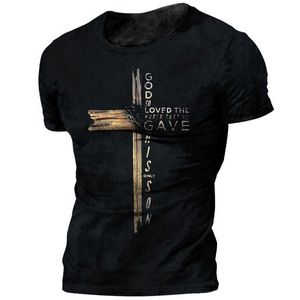 T-shirts pour hommes Vintage Templar T-shirt pour hommes 3d imprimé Jésus-Christ Crucifix T-shirt pour hommes surdimensionné à manches courtes Tops Tee Shirt Man T230103