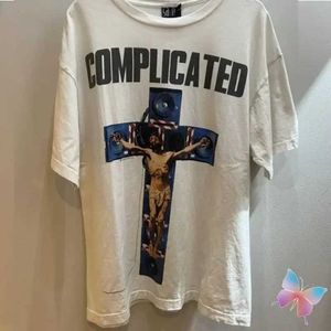 T-shirts pour hommes Vintage Street Saint Michael T-shirts Cadre imprimé Col rond à manches courtes Casual Top en coton T-shirts surdimensionnés Hommes Femmes T-shirt J240322