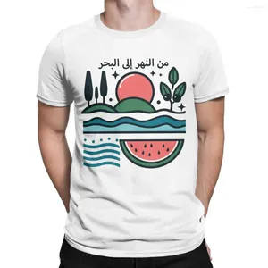 Camisetas para hombre, ropa de algodón palestina, aceitunas, sandía, camiseta Vintage de manga corta con cuello redondo, camisetas para adultos