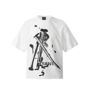 Camisetas para hombres White Saint Michael 3D Camiseta impresa con tachuelas Camiseta suelta de verano Tops para hombres Manga corta Manga J240402