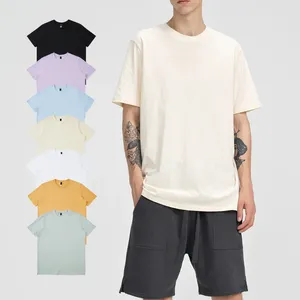 T-shirts pour hommes en gros personnalisé blanc plaine teint t-shirt surdimensionné décontracté imprimé chemise vintage pour hommes matériaux de coton de haute qualité