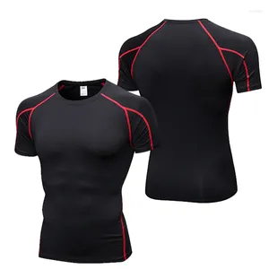 Camisetas para hombre, venta al por mayor, logotipo personalizado, manga corta, entrenamiento para hombre, entrenamiento ajustado, Fitness, capa base de compresión atlética