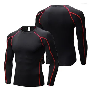 T-shirts pour hommes en gros formation Fitness Compression chemise à manches longues coupe ajustée Sport t-hommes personnalisé Sport T-shirt