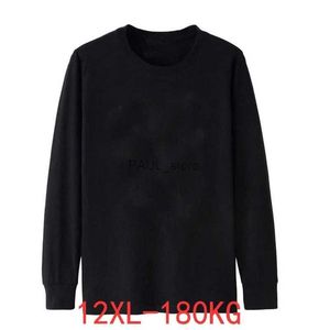 T-shirts pour hommes T-shirt pour hommes d'hiver 5XL 8XL à manches longues pas cher grande vente automne XL grande taille 7XL 6XL T-shirt coton maison noir T-ShirtL2312.21