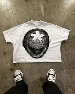 T-shirts masculins Y2K TOP 2024 Gothic Punk Graphic Print Shirt pour les hommes et les femmes décontractées Harajuku Street à manches courtes 157