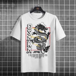 T-shirts hommes Année du dragon T-shirt pour hommes Chine Style Casual Court-Slved Nouvel An Vêtements pour hommes O Cou Sweat-shirt Lâche Mode TS Y240314