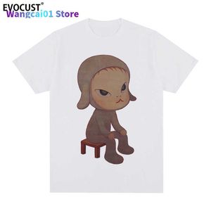 Camisetas de hombre Yoshitomo Nara Sepss camiseta de dibujos animados sentados de noche Camiseta de algodón para hombre nueva camiseta para mujer tops 0301H23