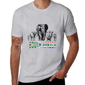 Les débarbacs masculins Africa Big Five pour les fans d'Afrique du Sud T-shirt Summer Summer Boys Animal Print Shirt Shirts Hommes