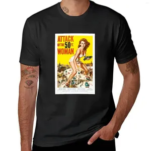 Débardeurs pour hommes Attaque de la femme de 50 pieds 1958 Affiche d'art T-shirt de film rétro T-shirt de grande taille T-shirts en coton court