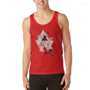 Camisetas sin mangas para hombre, compilación geométrica en oro rosa y chaleco superior rosa rubor, ropa de hombre para gimnasio