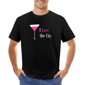 Débardeurs pour hommes J'aime la ville - T-shirt rose Chemises graphiques Tees mignons hommes à manches longues T