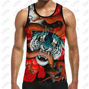 Débardeurs pour hommes LCFA Marque 3D Imprimé Serpent Rouge Tigre Harajuku Gilet D'été Chemises Streetwear Pour Hommes / Femmes Plus Taille