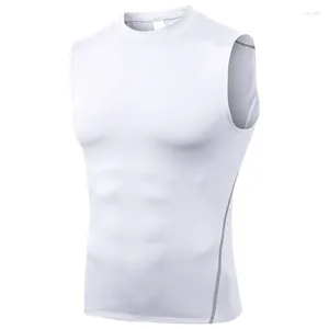 Débardeurs pour hommes Hommes Bodybuilding Top Quick Dry Basketball Gym T-shirt Homme Compression Chemise sans manches Fitness Gilet Singlets Homme Vêtements