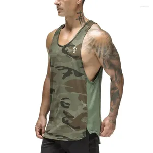 Débardeurs pour hommes Tops militaires vert camouflage gilet séchage rapide été respirant vêtements de fitness sport sans manches t-shirt muscle