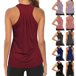 Débardeurs pour hommes Nouvelles femmes Chemises de course sans manches Racerba Yoga V Aletic Fitness Sport Débardeur Singlet Summer Crop Top Basic Solid Gym Z0320