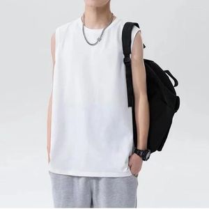 Débardeurs pour hommes Printemps Eté Mode Casual Pull Tess Vest Chemise sans manches en coton lâche pour hommes Cool Boy Sports polyvalent Respirant