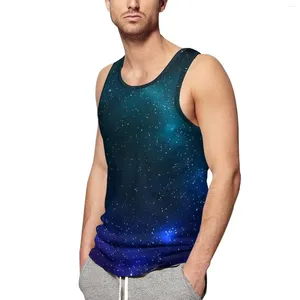 Débardeurs pour hommes Stars Galaxy Daily Top Bleu et Vert Gym Hommes Design Sportswear Gilets sans manches Plus Taille 4XL 5XL