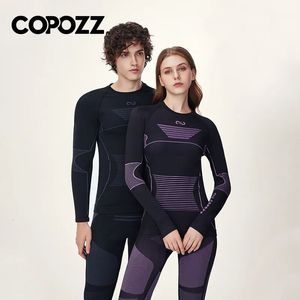 Men's Thermal Underwear COPOZZ Men Women Ski Thermal Underwear Sets Sports Quick Dry Tracksuit Fitness Workout Exercise Tight Shirts Jackets Sport Suits 231211