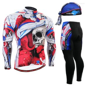 Survêtements pour hommes 2022 Marque de mode Cyclisme Jersey Ensembles Mountain Outdoor Sport Wear Racing Vêtements Cycle Skull Winter Long