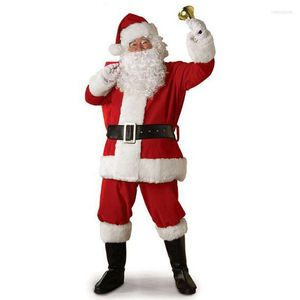 Chándales para hombre 5 uds disfraz de Papá Noel para hombre traje adulto traje de fiesta de Navidad vestido de Navidad elegante ropa Cosplay S-3XL