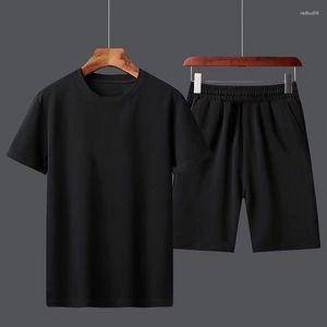 Survêtements pour hommes Personnalisez votre logo Nom Image T-shirt Ensemble Garçons Mâle Casual Manches courtes Top Pantalon Costumes Streetwear Tops T-shirts