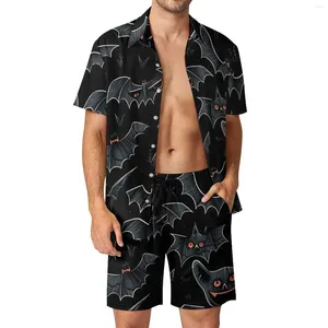 Chándales para hombres Conjuntos de camisas de murciélago volador Impresos en 3D Camisas de manga corta de moda casual para hombres Pantalones cortos de playa de gran tamaño Trajes hawaianos Verano