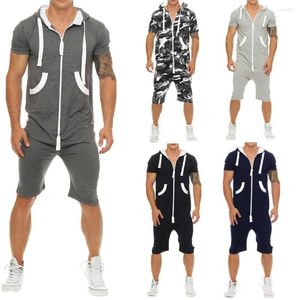 Chándales para hombres Hirigin 2022 Venta de hombres Algodón Baggy Manga corta Pantalón Trajes de una pieza Playsuits Romper Moda High Street Wear