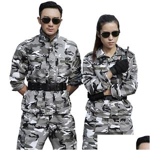 Survêtements pour hommes Ensembles pour hommes Camouflage de neige Uniforme militaire Costume tactique Hommes Vêtements de chasse Vêtements de travail CS Wear Drop Livraison DHS1P