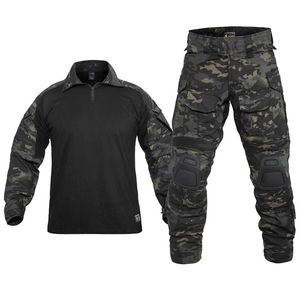 Survêtements pour hommes Taille Militaire Ensemble Tactique Camouflage Uniforme Vêtements Costume Hommes Travail Armée Combat Paintball CS Formation Cargo PantsMen's Tra