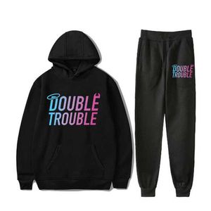 Chándales para hombres Stokes Twins Double Trouble Merch Chándal casual Conjuntos para hombres Sudaderas con capucha y pantalones Sudadera con capucha de dos piezas Traje Ropa deportiva G221010