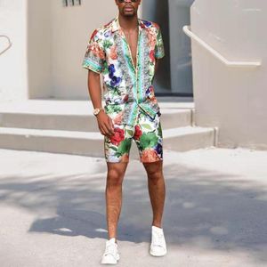 Survêtements pour hommes Costumes de mode d'été Hawaii Imprimer Chemise Casual Beach Suit Séchage rapide Chemises à manches courtes et shorts Vente Ensemble Vêtements