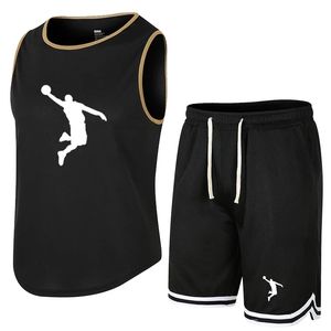 Survêtements pour hommes Été Gilet sans manches Short de sport Ensemble Pantalon respirant Fitness Compétition Formation Costume de basket-ball T-shirt étranger