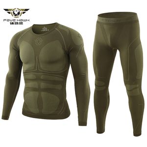 Chándales para hombres Invierno Cálido Apretado Táctico Ropa interior térmica Conjuntos Función al aire libre para hombres Entrenamiento transpirable Ciclismo Ropa interior térmica Long Johns 230309