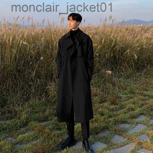 Men's Trench Coats 2023 Brand New Spring Trench Korean Men's Fashion Overcoat for Male Long Windbreaker Streetwear Men Coat Outer Wear Clothing J230918