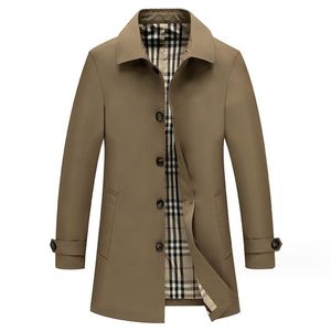 Trenchs pour hommes 2023 Nouvelle marque de luxe Hotsales Designer de mode de haute qualité classique hommes long trench-coat lâche veste coupe-vent pardessus