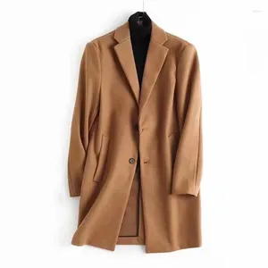 Men's Trench Coats 2023 Suit Collar Mid-length Coat Simple