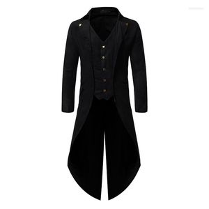 Gabardina para hombre, chaqueta de frac Steampunk para hombre, abrigo gótico Medieval, traje de esmoquin Formal renacentista vikingo pirata para hombre