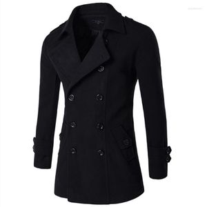 Trenchs de hommes manteaux hommes style britannique double boutonnage manteau de finition hommes long masculin masculin vêtements classique goutte pardessus