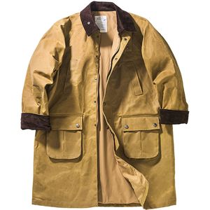 Men S Trench Coats Oil Wax Coata Long Loose Watirbreak Breakbreaker Biker Chaqueta Spring Autumn Autumn Al aire libre 221007