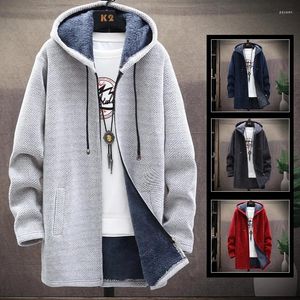 Trench Coats Men's Spring and Automn Veste de mode longue section Fleep Capinon Cardigan Casual Street Shoting Clothing Warm