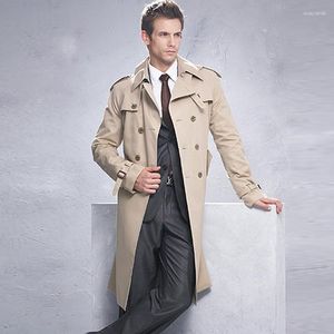 Men's Trench Coats Spring And Autumn Personalized Customized Large Size Fashion Slim Long Double Breasted Lapel Coat S-6XL