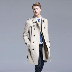 Trenchs d'hommes Printemps Automne Mode Manteau Hommes Style Coréen Britannique Jeune Mâle Long Manteau À La Mode Hiver Coupe-Vent Hommes Veste