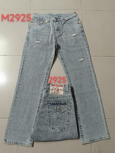 Homme vrai jean pantalons longs hommes ligne grossière super religion jean vêtements homme décontracté crayon bleu noir Denim pantalon M2925