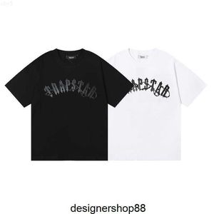 Camisetas para hombres Fw Diseñador de alta calidad Trapstar Alambre de púas Arco Tee Carta oscura Impresión Doble Hilo Algodón Manga corta Cuello redondo Camiseta M2LL